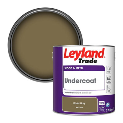 Leyland Trade Wood & Metal Undercoat Paint Khaki Grey (RAL 7008) 2.5L
