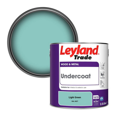 Leyland Trade Wood & Metal Undercoat Paint Light Green (RAL 6027) 2.5L