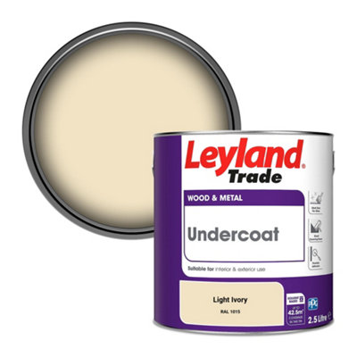 Leyland Trade Wood & Metal Undercoat Paint Light Ivory (RAL 1015) 2.5L