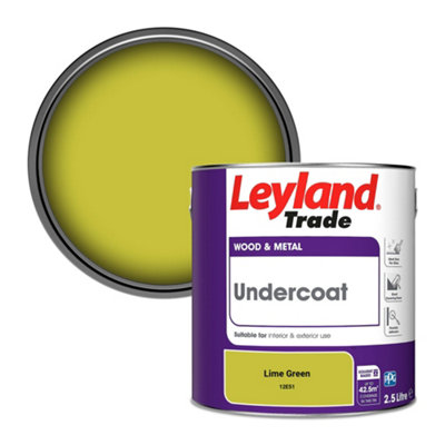 Leyland Trade Wood & Metal Undercoat Paint Lime Green (12E51) 2.5L