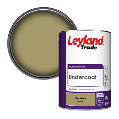 Leyland Trade Wood & Metal Undercoat Paint Olive Yellow (RAL 1020) 5L