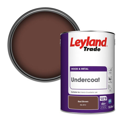Leyland Trade Wood & Metal Undercoat Paint Red Brown (RAL 8012) 5L