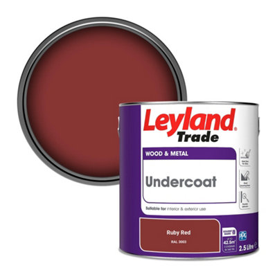Leyland Trade Wood & Metal Undercoat Paint Ruby Red (RAL 3003) 2.5L