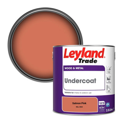 Leyland Trade Wood & Metal Undercoat Paint Salmon Pink (RAL 3022) 2.5L