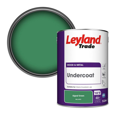 Leyland Trade Wood & Metal Undercoat Paint Signal Green (RAL 6032) 5L
