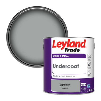 Leyland Trade Wood & Metal Undercoat Paint Signal Grey (RAL 7004) 2.5L