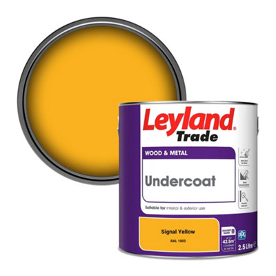Leyland Trade Wood & Metal Undercoat Paint Signal Yellow (RAL 1003) 2.5L