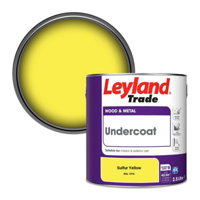 Leyland Trade Wood & Metal Undercoat Paint Sulfur Yellow (RAL 1016) 2.5L