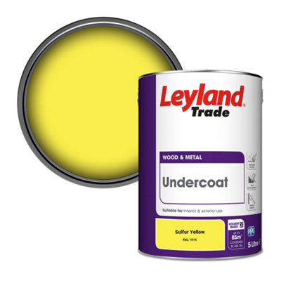 Leyland Trade Wood & Metal Undercoat Paint Sulfur Yellow (RAL 1016) 5L