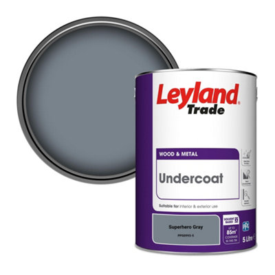 Leyland Trade Wood & Metal Undercoat Paint Superhero Gray (PPG0993-5) 5L