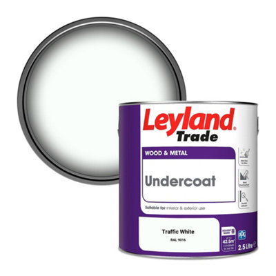 Leyland Trade Wood & Metal Undercoat Paint Traffic White (RAL 9016) 2.5L