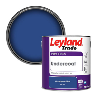Leyland Trade Wood & Metal Undercoat Paint Ultramarine Blue (RAL 5002) 2.5L