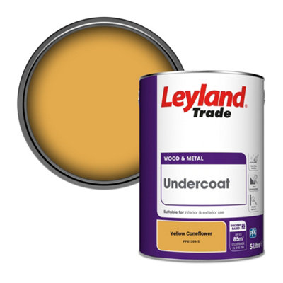 Leyland Trade Wood & Metal Undercoat Paint Yellow Coneflower (PPG1209-5) 5L