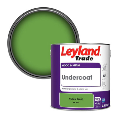 Leyland Trade Wood & Metal Undercoat Paint Yellow Green (RAL 6018) 2.5L