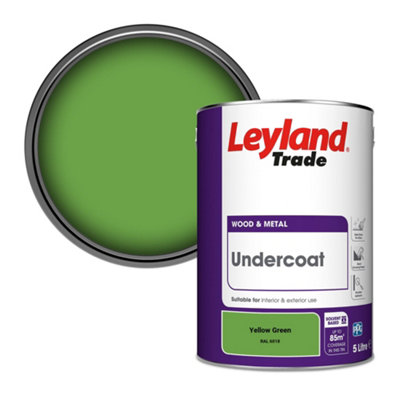 Leyland Trade Wood & Metal Undercoat Paint Yellow Green (RAL 6018) 5L