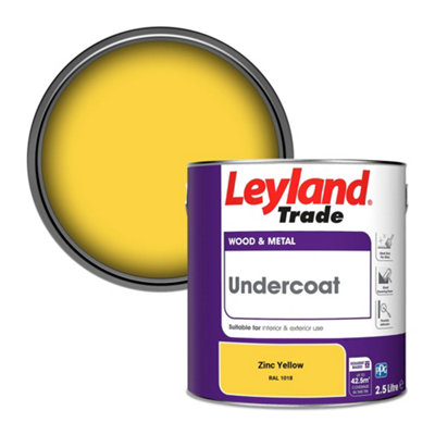 Leyland Trade Wood & Metal Undercoat Paint Zinc Yellow (RAL 1018) 2.5L