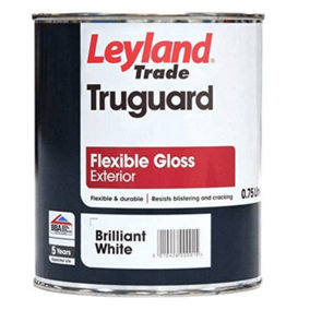 Leyland Trugaurd Brilliant White Gloss Flexible Exterior Paint 750ml