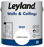 Leyland Walls & Ceilings Brilliant White Matt Paint 2.5L
