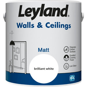 Leyland Walls & Ceilings Brilliant White Matt Paint 2.5L