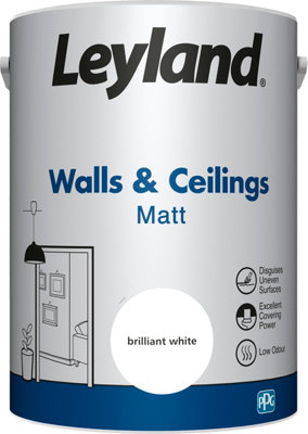 Leyland Walls & Ceilings Brilliant White Matt Paint 5L