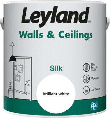 Leyland Walls & Ceilings Brilliant White Silk Paint 2.5L