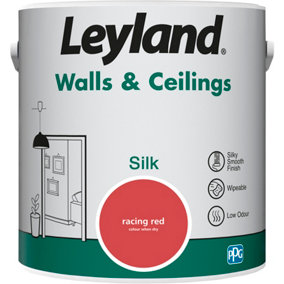 Leyland Walls & Ceilings Racing Red Silk Paint 2.5L