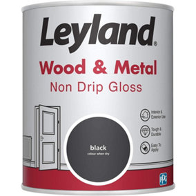 Leyland Wood & Metal Black Non Drip Gloss Paint 750ml