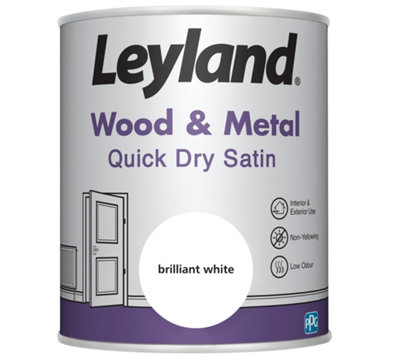 Leyland Wood & Metal Brilliant White Quick Dry Satin 750ml