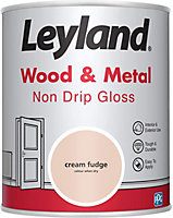 Leyland Wood & Metal Cream Fudge Non Drip Gloss Paint 750ml