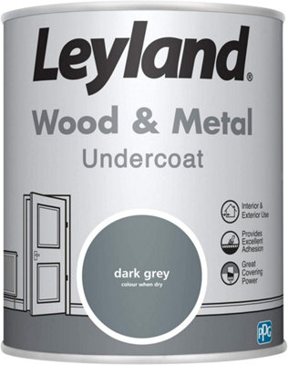 Leyland Wood & Metal Dark Grey Undercoat 750ml