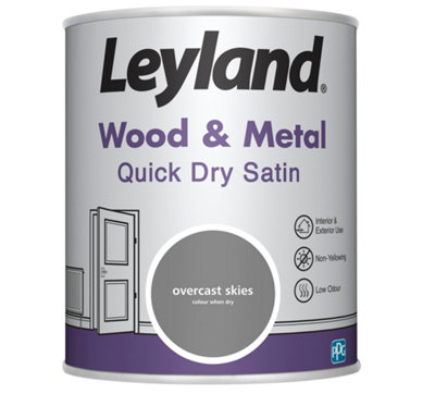 Leyland Wood & Metal Overcast Skies Quick Dry Satin Paint 750ml