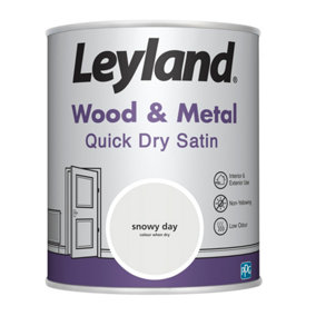 Leyland Wood & Metal Snowy day Quick Dry Satin Paint 750ml
