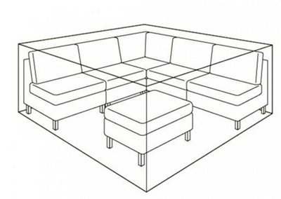 LG Outdoor Deluxe Medium Modular Sofa Dining Table Garden Furniture Cover Black