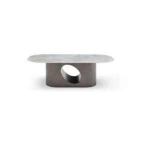 Liana Rounded Rectangular Sintered Stone Coffee Table - L135 x W72 x H42 cm