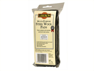 Liberon 015062 Steel Wool Grade 0000 4x7g LIBSW00007G