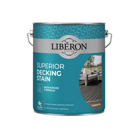 Liberon 126132 Superior Decking Stain Gun Metal 5 Litre LIB126132