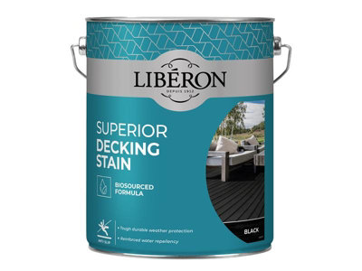 Liberon 126133 Superior Decking Stain Black 5 Litre LIB126133