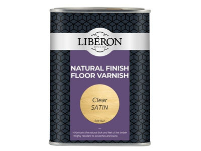 Liberon 126853 Natural Finish Floor Varnish Clear Satin 1 litre