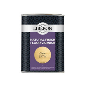Liberon 126853 Natural Finish Floor Varnish Clear Satin 1 litre LIBVWNCS1LN
