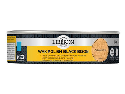 Liberon 126866 Black Bison Wax Paste Antique Pine 150ml LIBBPWAP150N