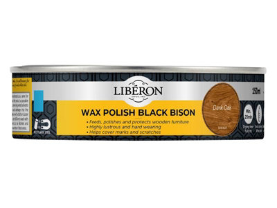 Liberon 126868 Black Bison Wax Paste Dark Oak 150ml LIBBPWDO150N