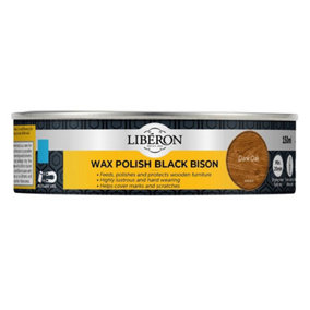 Liberon 126868 Black Bison Wax Paste Dark Oak 150ml LIBBPWDO150N