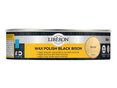 Liberon 126871 Black Bison Wax Paste Neutral 150ml LIBBBPWN150N