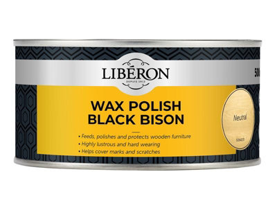 Liberon 126878 Black Bison Wax Paste Neutral 500ml LIBBPWN500N
