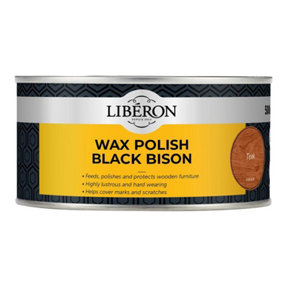 Liberon 126879 Black Bison Wax Paste Teak 500ml LIBBPWT500N