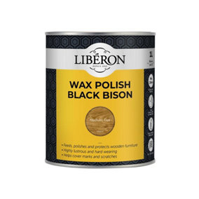 Liberon 126885 Black Bison Wax Paste Medium Oak 1kg LIBBBPWMO1N