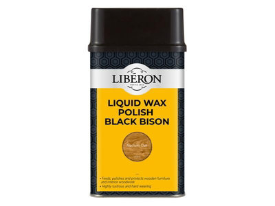 Liberon 126889 Liquid Wax Polish Black Bison Medium Oak 500ml LIBBLWMO500N