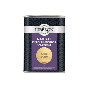 Liberon 126900 Natural Finish Interior Varnish Clear Satin 1 litre LIBELNFIVCSN