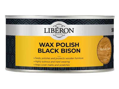 Liberon Black Bison Wax Paste for Medium Oak - 500ml Premium Wood Finish