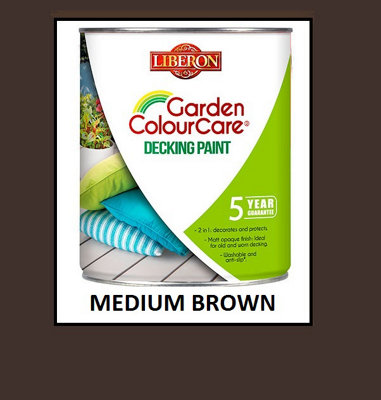 Liberon Extreme Garden Decking Paint - Medium Brown - 2.5 Litres